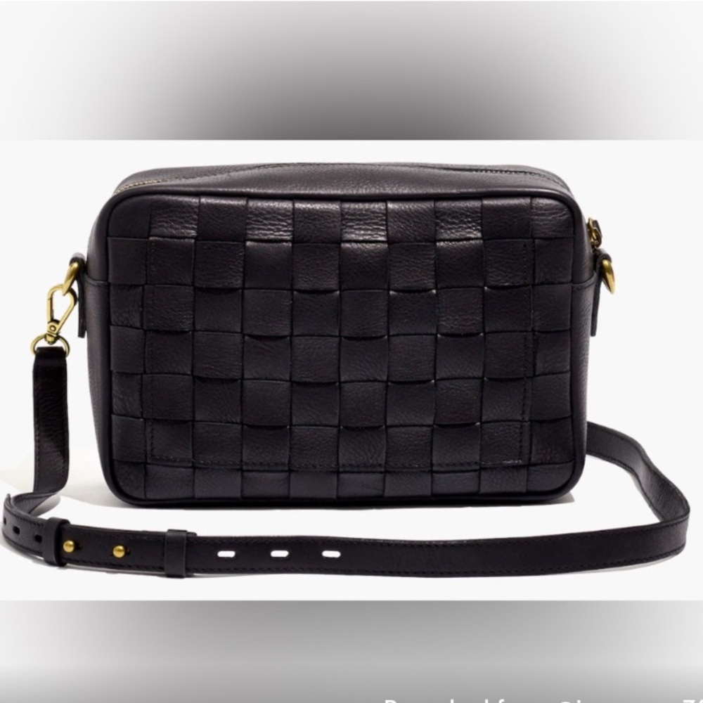 Madewell Black Crossbody Bag with Gold Hardware